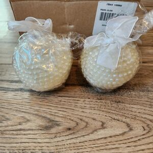 At Home America Pearl Glow Candles Set of 2 NIB